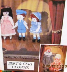 BERT & GERT CHATELAINE CLOTH 32'' CLOWN DOLLS PATTERN
